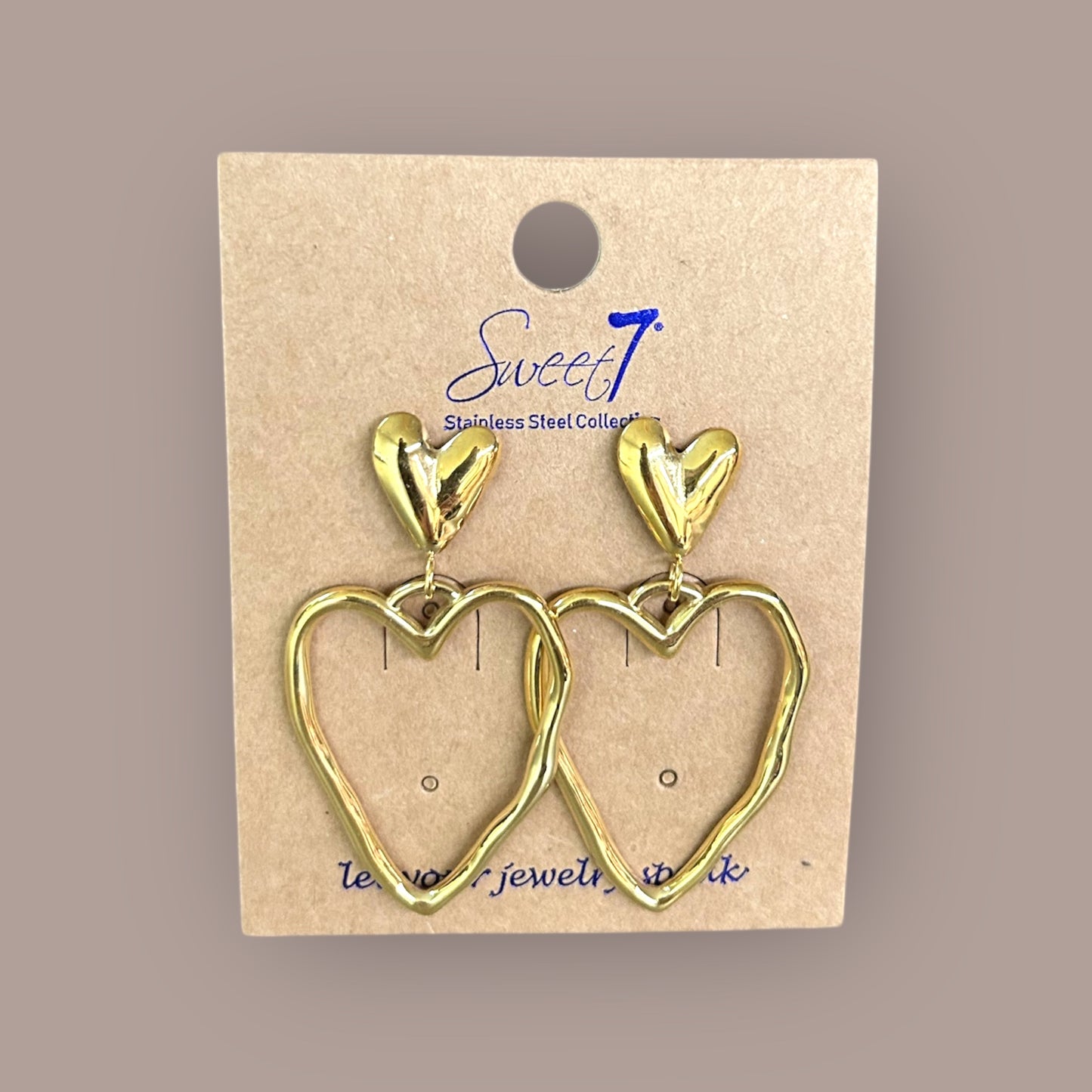 Gouden hartje oorbel