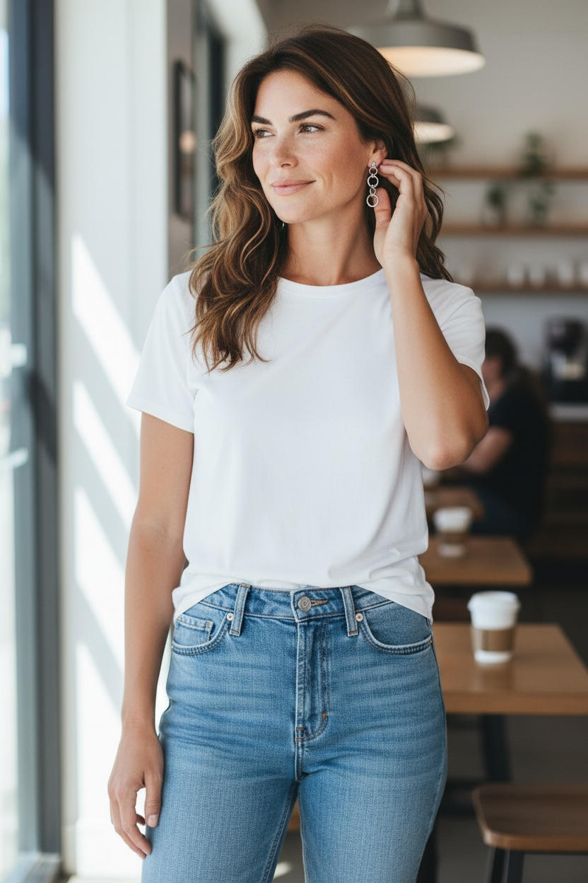 Zilvere hanger oorbel