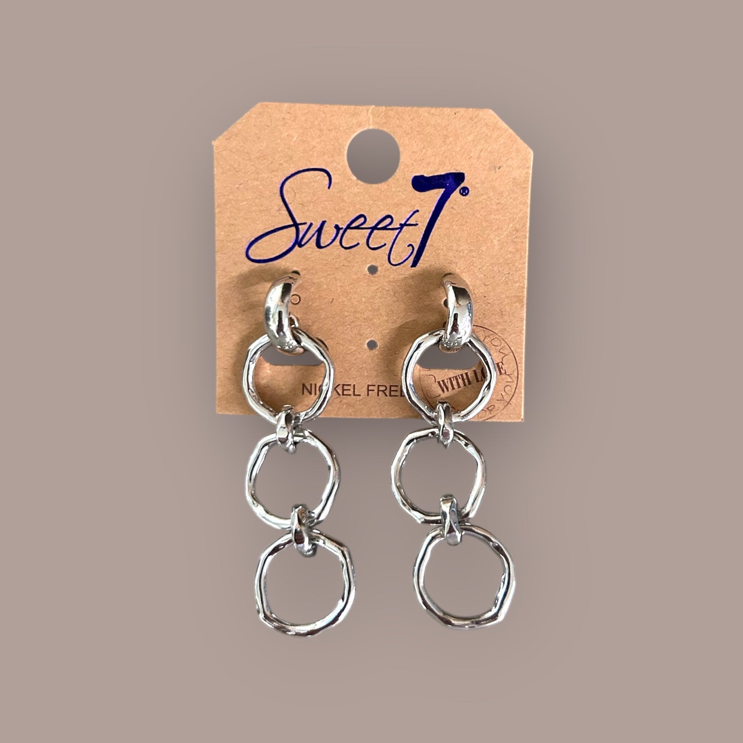 Zilvere hanger oorbel