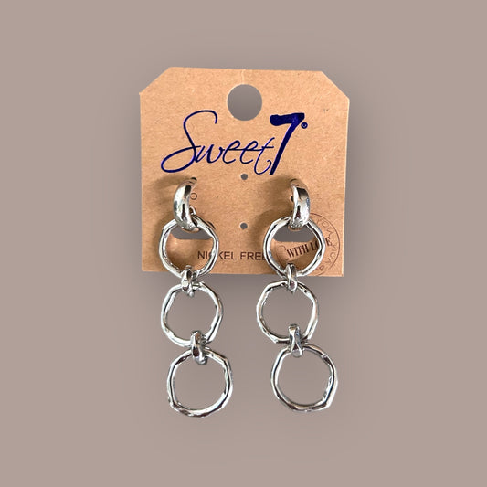 Zilvere hanger oorbel