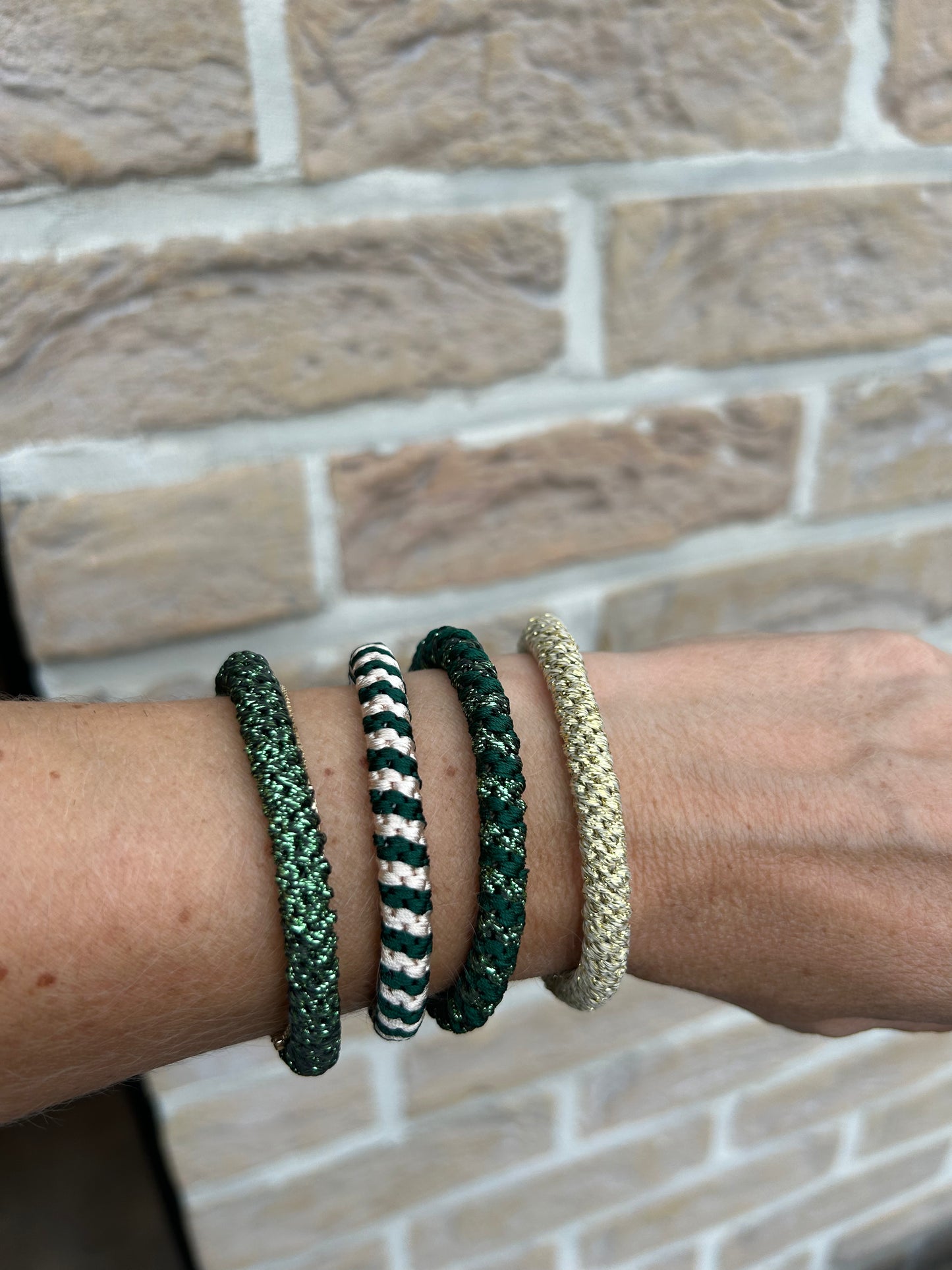 Haarrekje goud groen glitter