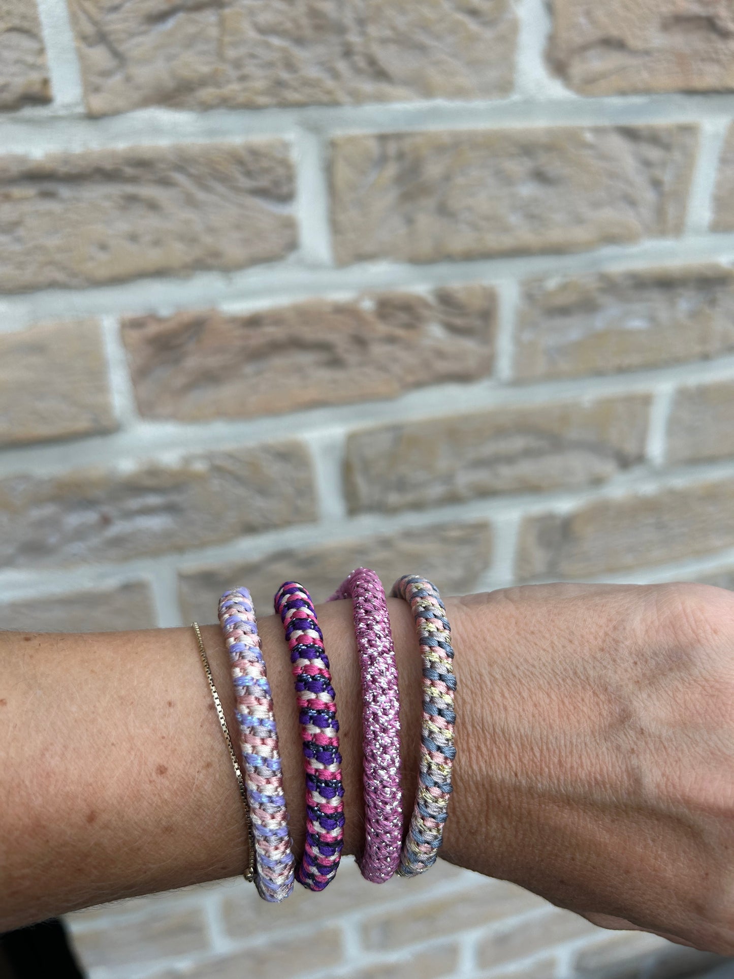 Haarrekje blauw en Roos