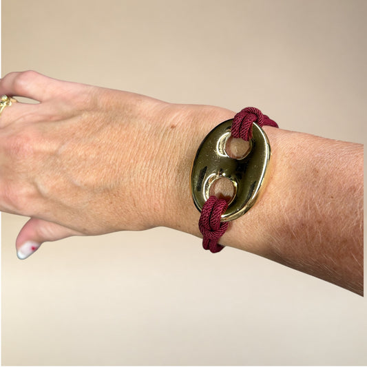 toffe armband Bordeaux koortje